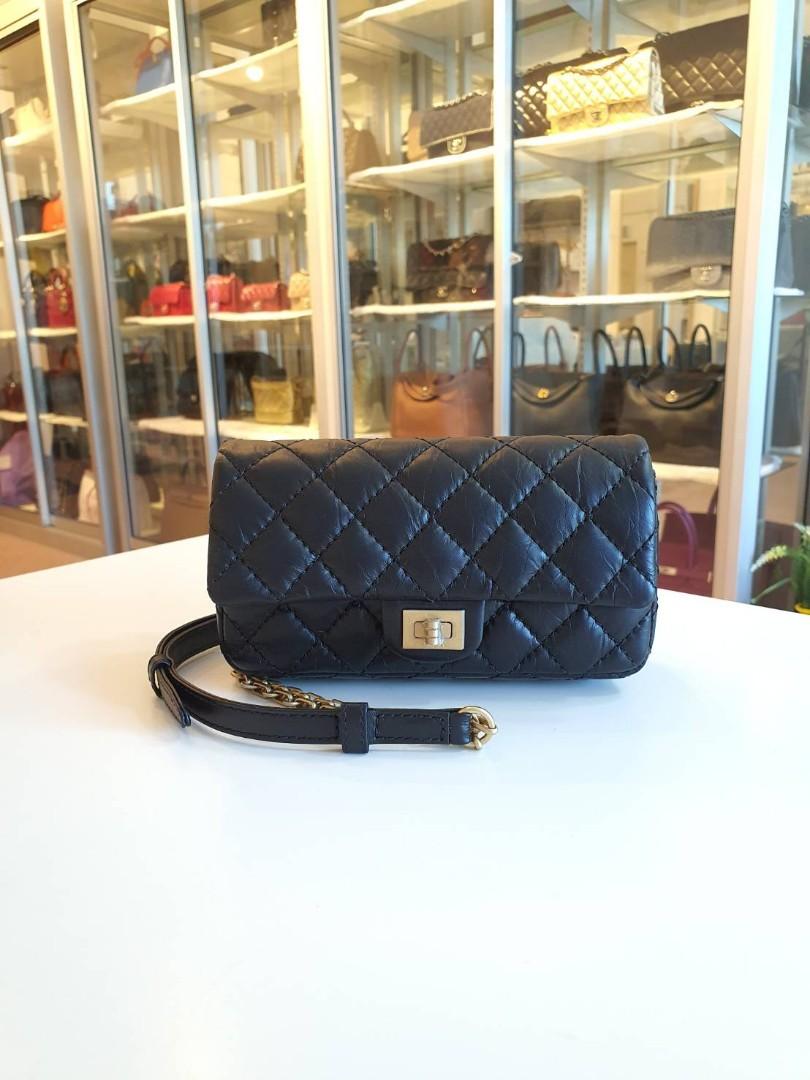 Chanel Reissue Black Calf Belt Bag Series 26, Luxury, Bags & Wallets on  Carousell
