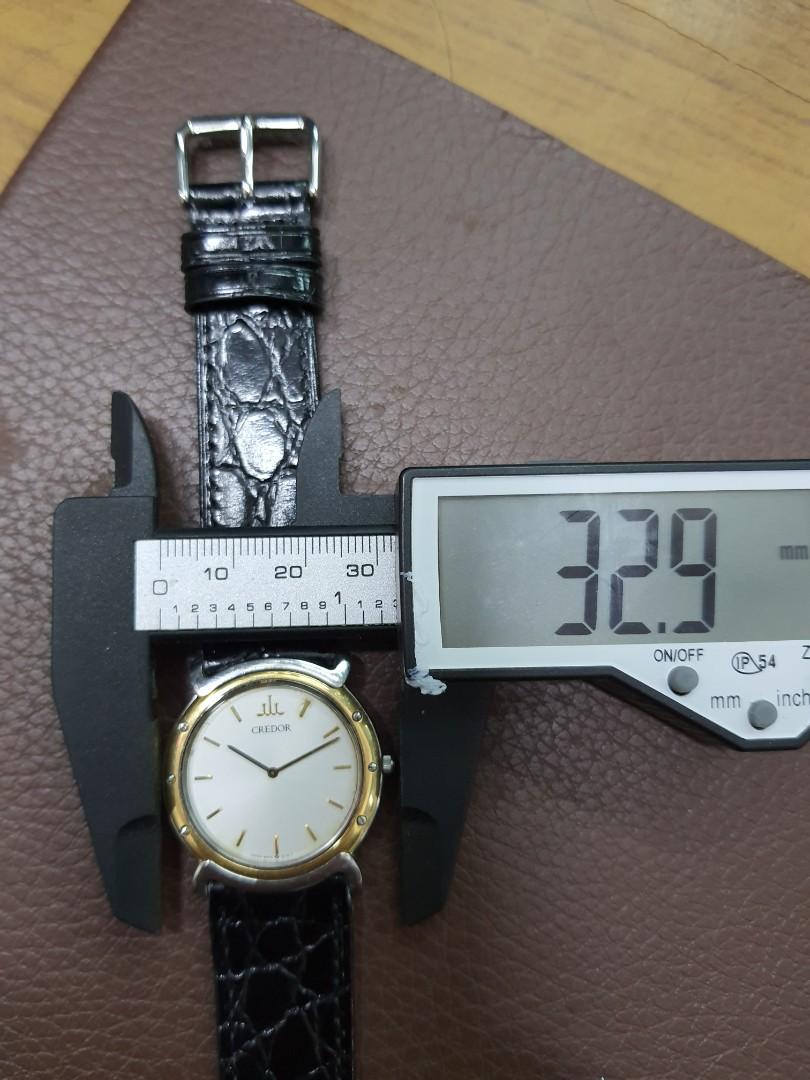 Credor Seiko 5A74-0050. 18kt Gold bezel. Quartz watch. 33mm. Good