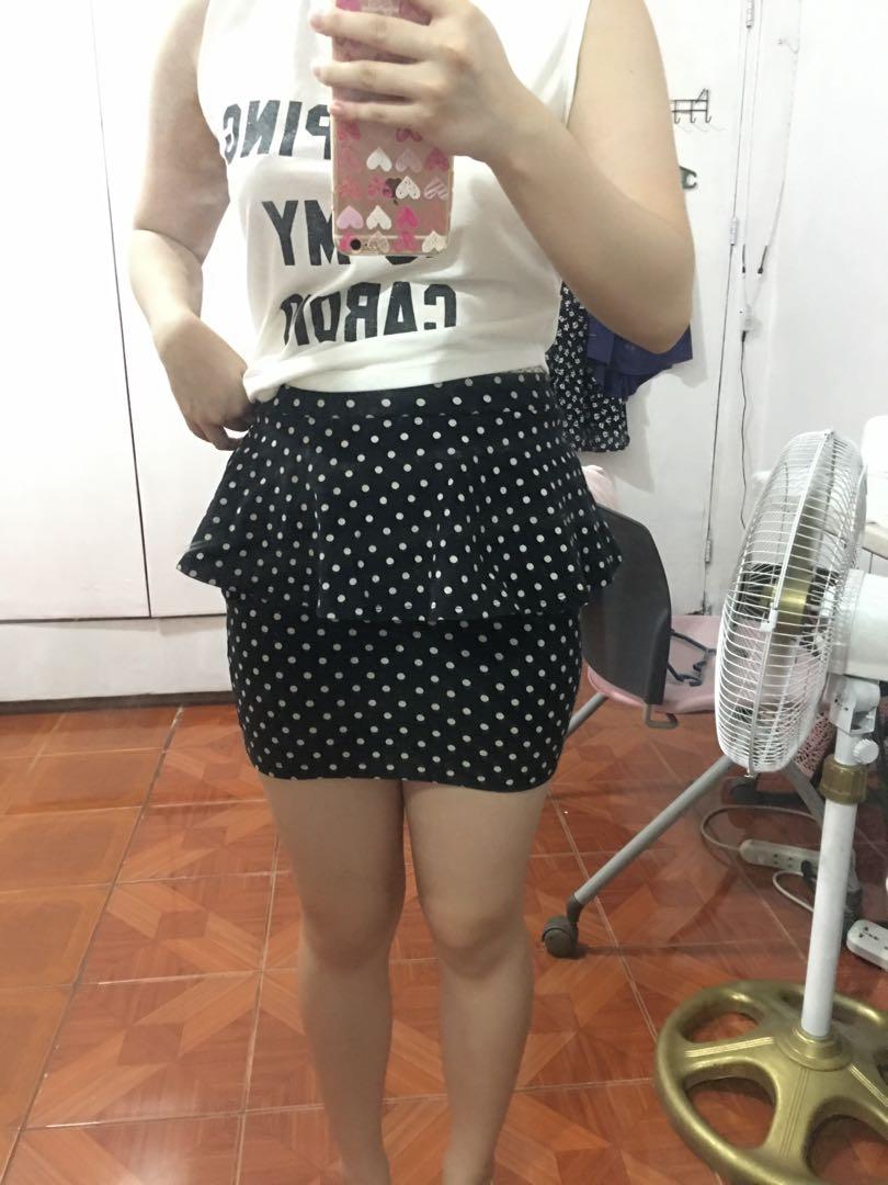 Forever 21 Polka Dot Peplum Skirt Women s Fashion Bottoms