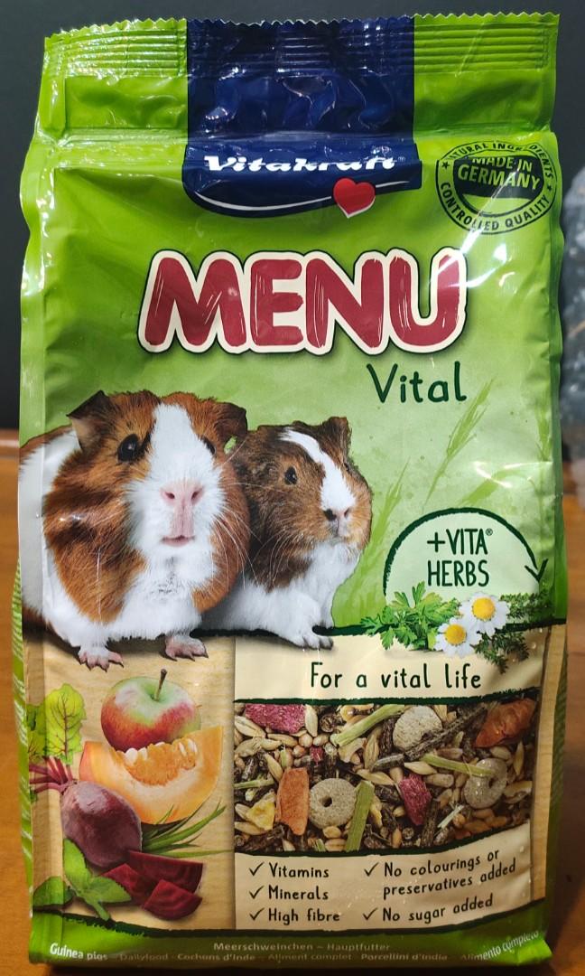 Guinea Pig Menu Food Vitalkraft (Category: Pet Food) located in Manila. Submitted by ross.cal (Listing ID 1100862125, Image 1). Description: 1 kilogram - 220 pesos Vitalkraft Menu for Guinea Pigs Ships from Sta.Mesa Mla..
