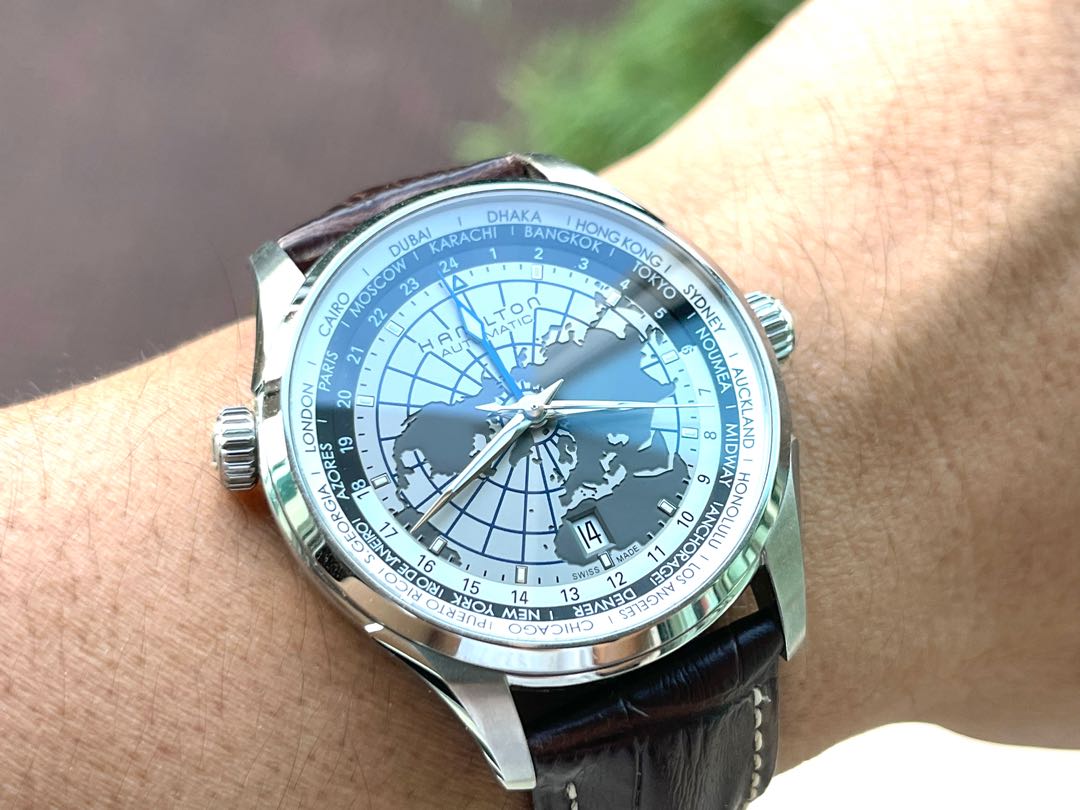 Hamilton jazzmaster hotsell gmt world