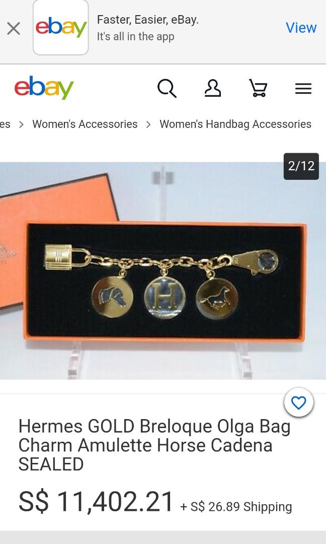 Hermes Gold Breloque Olga Bag Charm Amulette Cadena berloque used