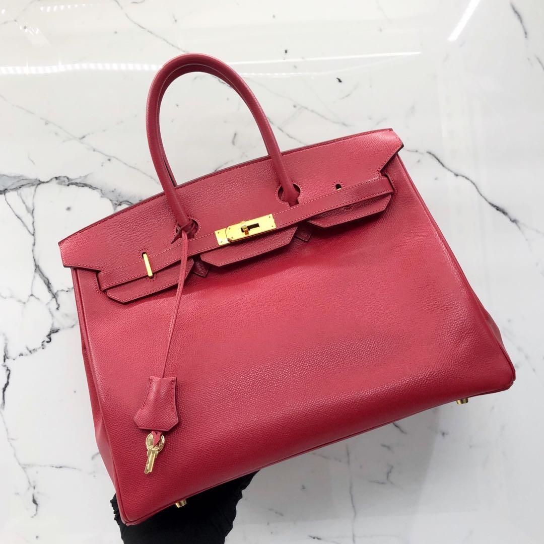 Hermes Birkin 25 Handbag Q5 Rouge Casaque Epsom SHW