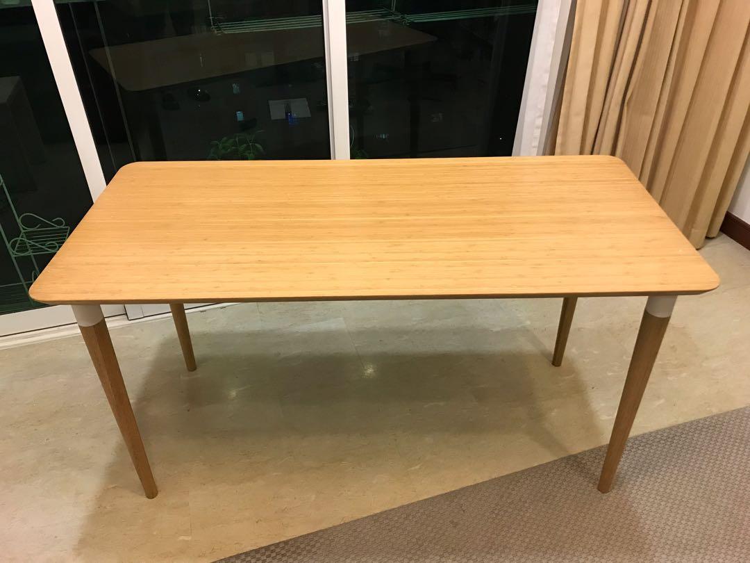 IKEA bamboo desk Anfallare/Hilver, Furniture & Home Living, Furniture