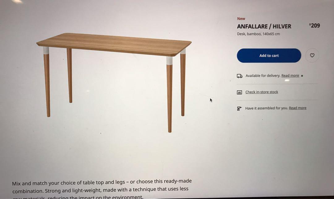 IKEA bamboo desk Anfallare Hilver Furniture Home Living
