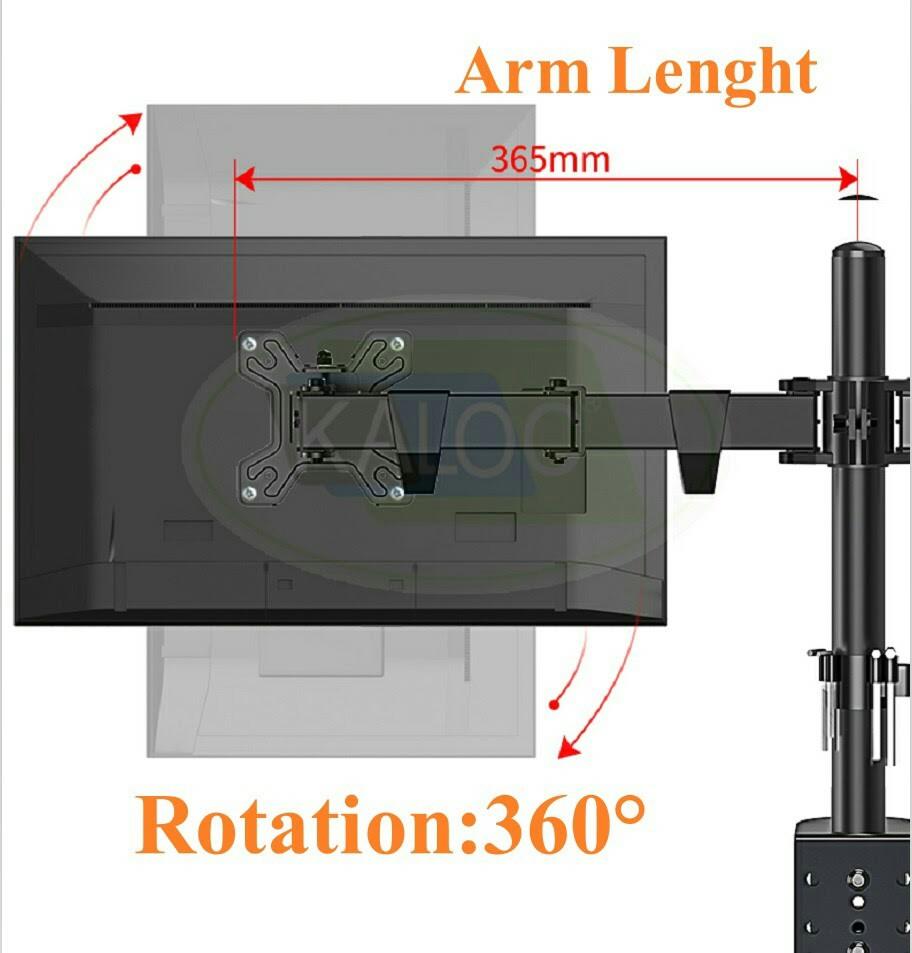 KLCDW220J Monitor Mount Adjustable Double Monitor Desk Stand Two