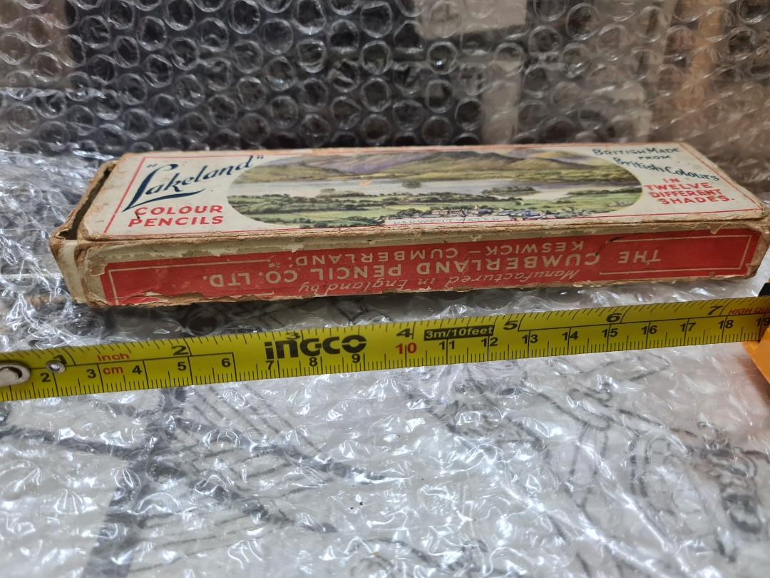 LAKELAND COLOURED PENCILS" , BOXED. 1950S.VINTAGE, Hobbies & Toys