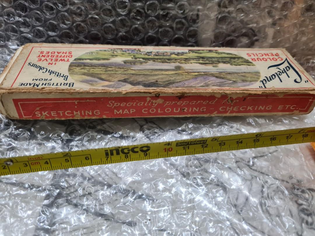 LAKELAND COLOURED PENCILS" , BOXED. 1950S.VINTAGE, Hobbies & Toys