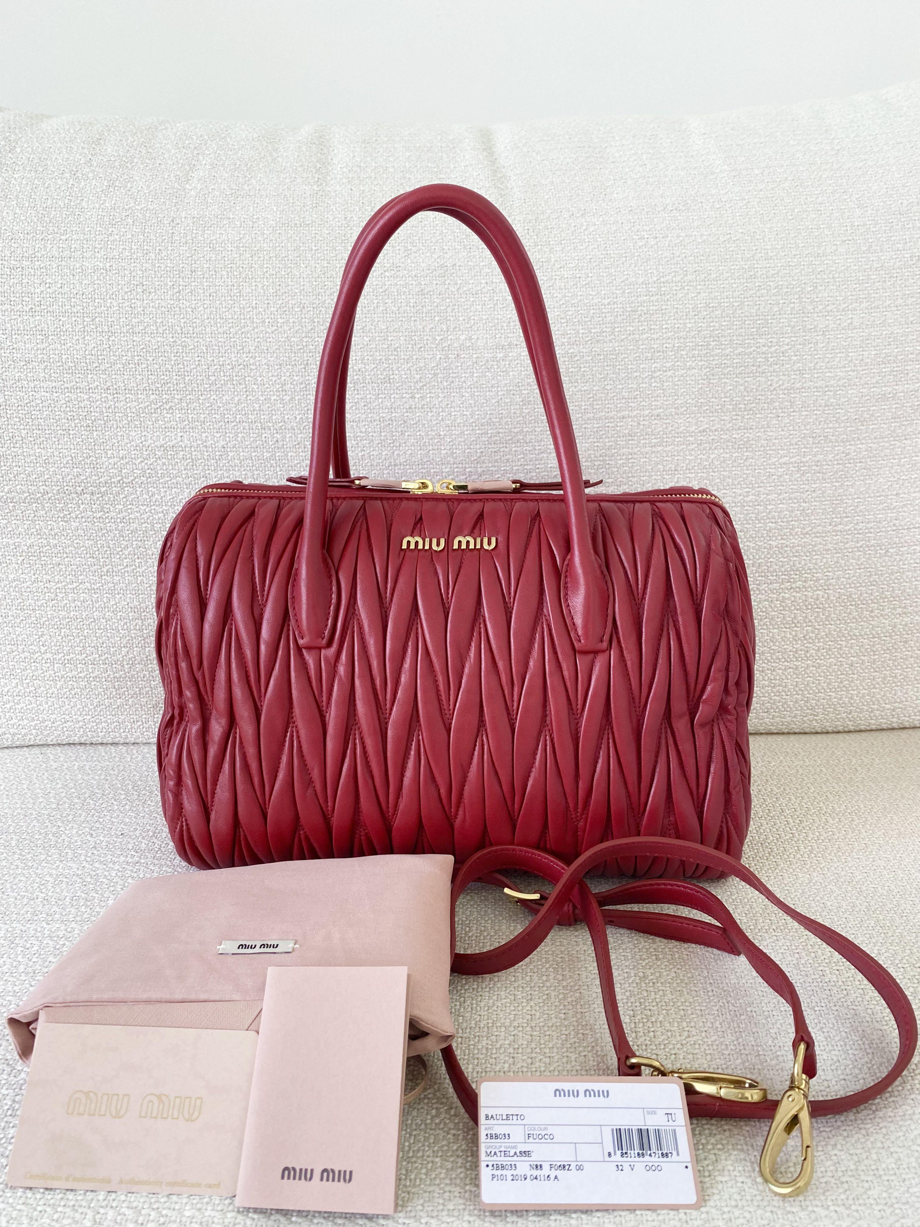 Miu miu red handbag sales