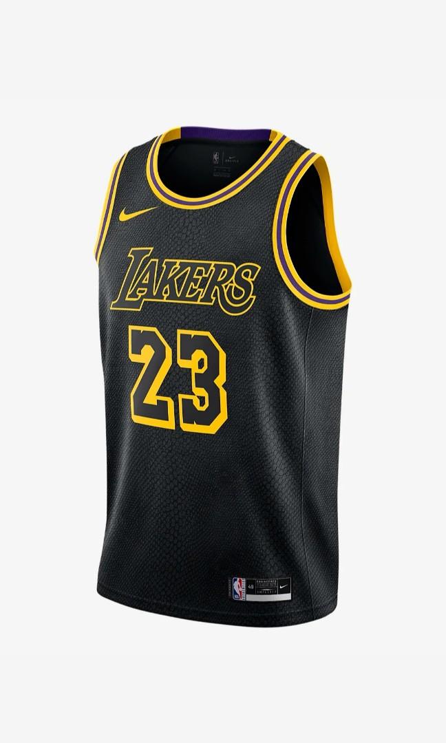 KOBE BRYANT LAKERS BLACK MAMBA CITY EDITION SWINGMAN JERSEY BLACK GOLD,  Men's Fashion, Activewear on Carousell