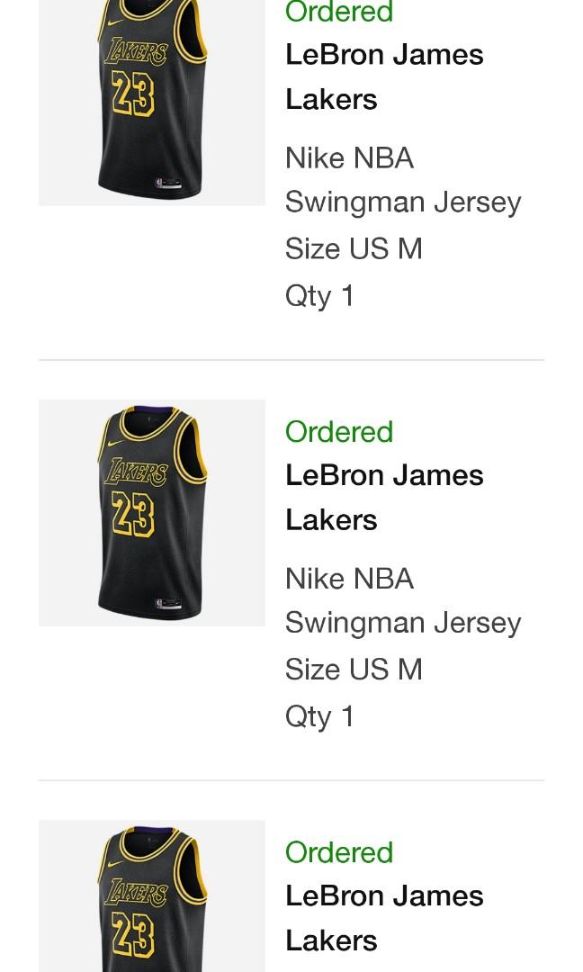 Nike Lebron James #23 Jersey LA Lakers Black Mamba Edition Small