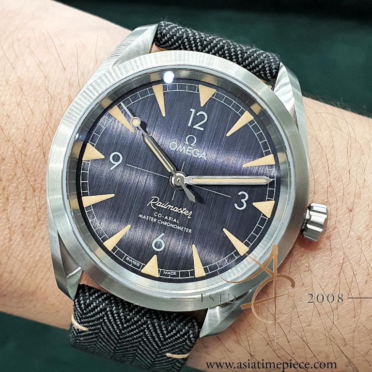 omega railmaster on strap