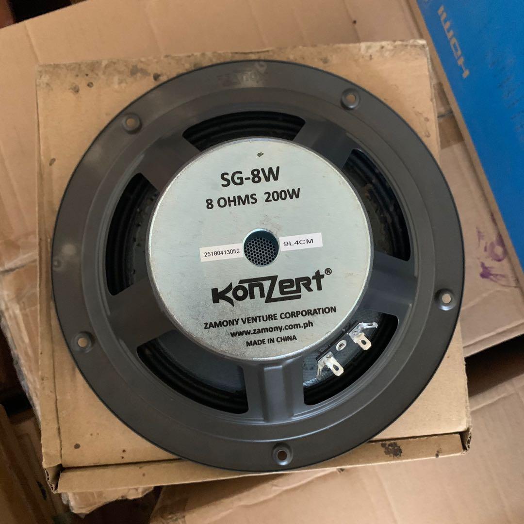 Orginal Konzert SG-8W Woofer (Category: Soundbars, Speakers & Amplifiers) located in Caloocan City. Submitted by marielleongg (Listing ID 1100953095, Image 2). Description: Konzert Professional SG-8W Woofer 🔈 Size: 8” 🔈 200 Watts Max. 🔈 Highly recommended for videoke machine / box 🔈 Guaranteed Konzert Original Product.