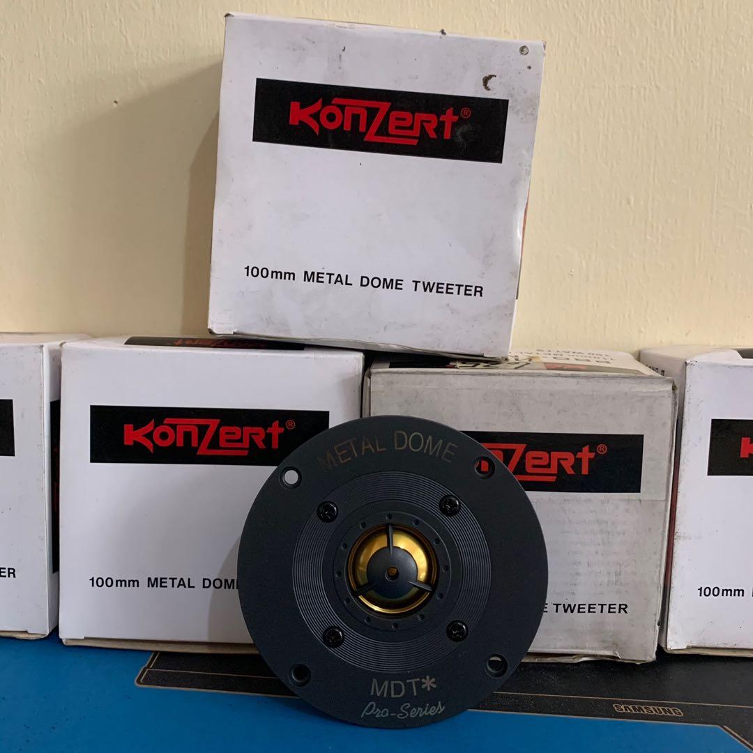 Original Konzert PRO-KMDT100 Metal Dome Tweeter (Category: Soundbars, Speakers & Amplifiers) located in Caloocan City. Submitted by marielleongg (Listing ID 1100958655, Image 1). Description: Konzert Professional PRO-KMDT100 Metal Dome Tweeter 🔈 Size: 4” 🔈 100 Watts Max. 🔈 Highly recommended for videoke machine / box 🔈 Guaranteed Konzert Original Product.