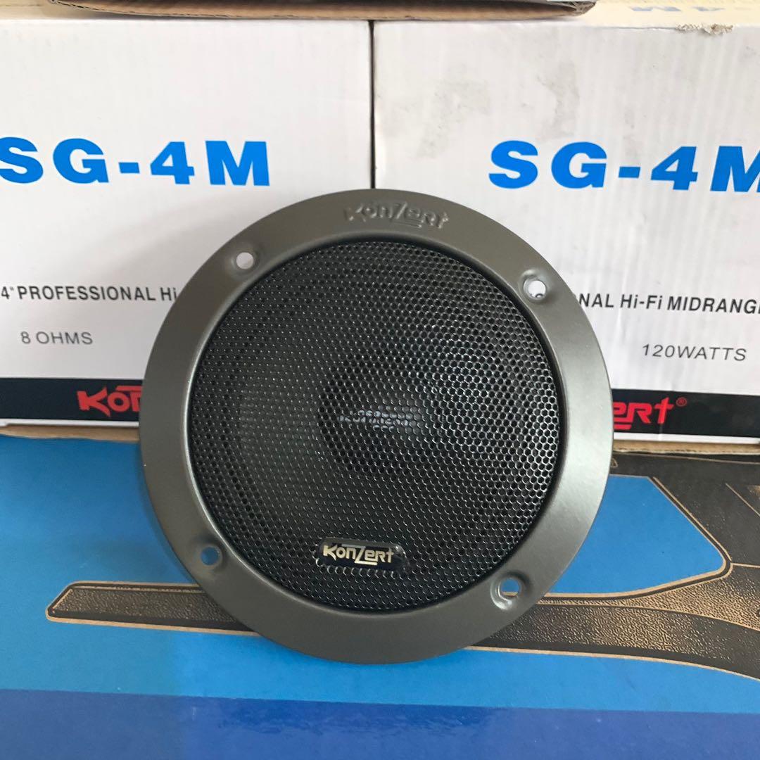 Original Konzert SG-4M Midrange (Category: Soundbars, Speakers & Amplifiers) located in Caloocan City. Submitted by marielleongg (Listing ID 1100956408, Image 2). Description: Konzert Professional SG-4M Midrange 🔈 Size: 4” 🔈 120 Watts Max. 🔈 Highly recommended for videoke machine / box 🔈 Guaranteed Konzert Original Product.