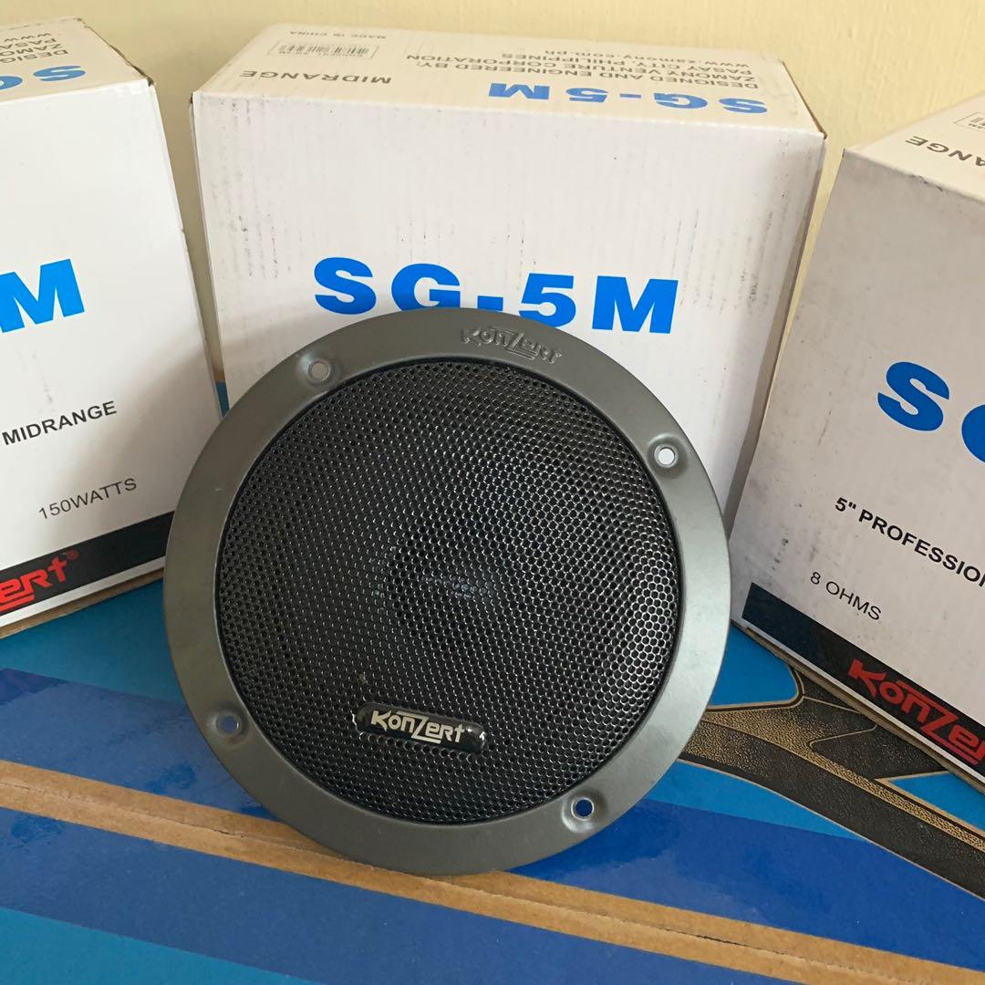 Original Konzert SG-5M Midrange (Category: Soundbars, Speakers & Amplifiers) located in Caloocan City. Submitted by marielleongg (Listing ID 1100956628, Image 2). Description: Konzert Professional SG-5M Midrange 🔈 Size: 5” 🔈 150 Watts Max. 🔈 Highly recommended for videoke machine / box 🔈 Guaranteed Konzert Original Product.