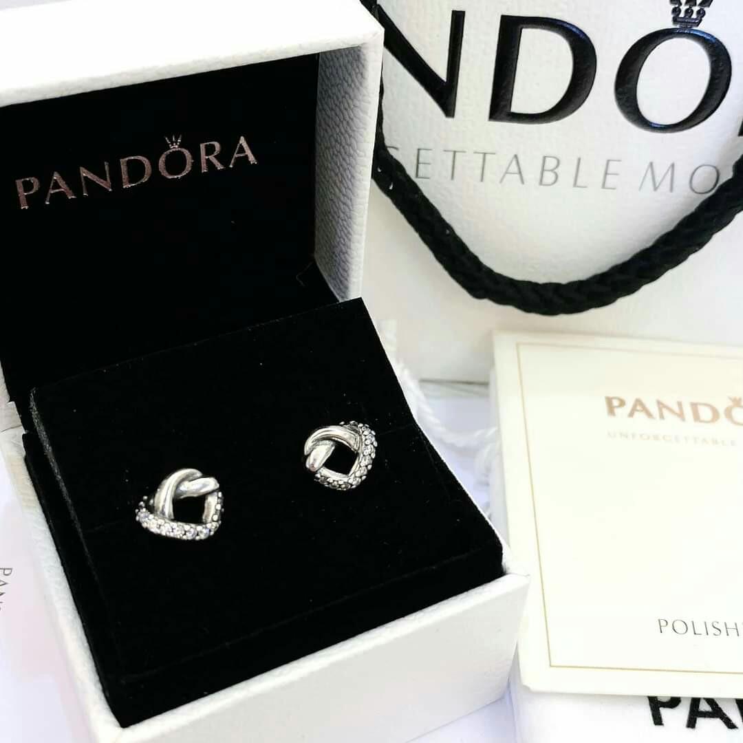 Pandora knotted heart earrings, Women's 