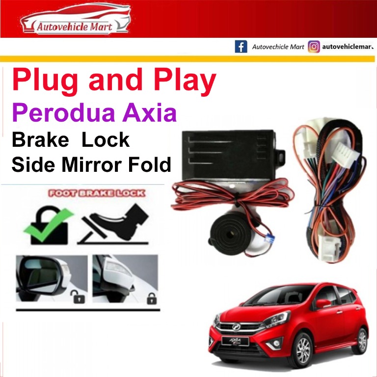 Plug and Play Perodua Axia 14 17 Brake Lock System or auto side