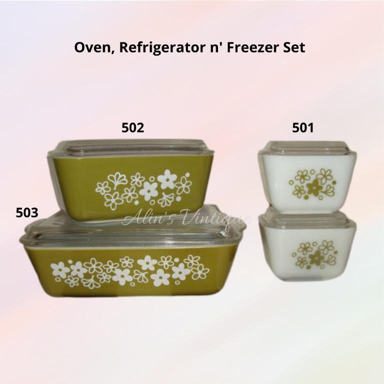 Pyrex spring blossom refrigerator set top