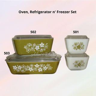 Vintage Pyrex Spring Blossom Refrigerator Set