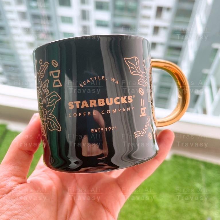 Black starbucks shop mug
