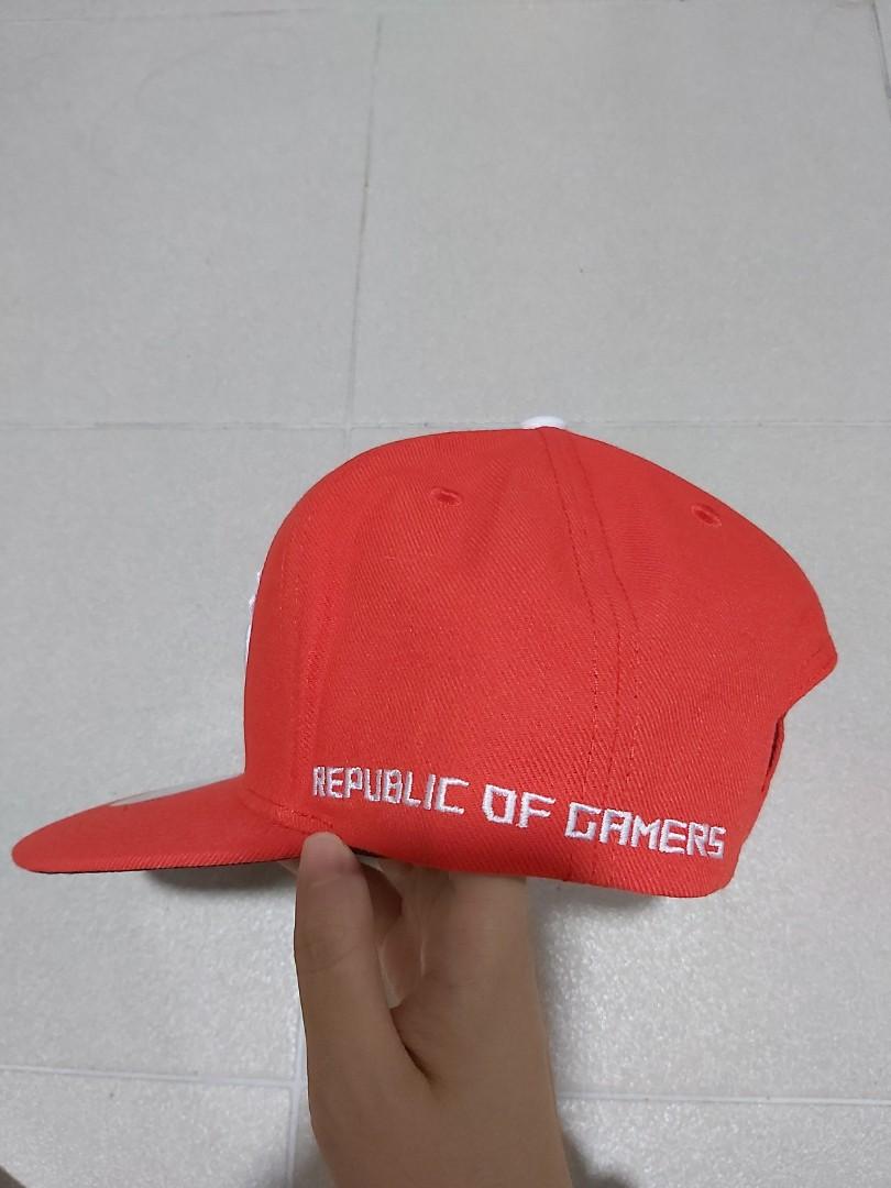 Red ASUS ROG Snapback Cap, Men's Fashion, Watches & Accessories, Caps ...