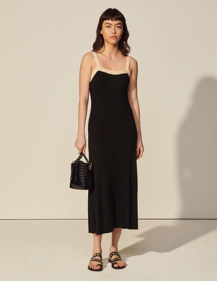 Sandro Long Two-Tone Knit Dress, Women 