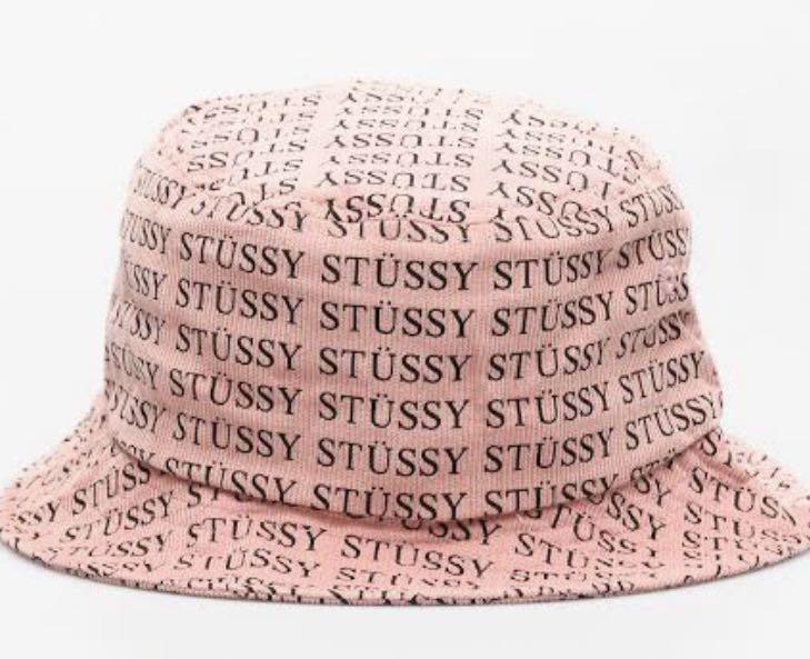 stussy eva printed corduroy bucket hat, Women's Fashion, Watches