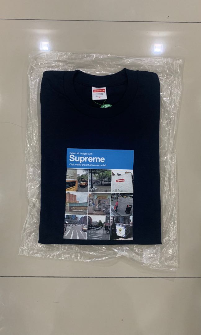 supreme navy t shirt