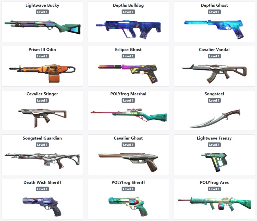 Valorant account with 30 Skins GO KNIFE Oni Phantom Prism III Axe