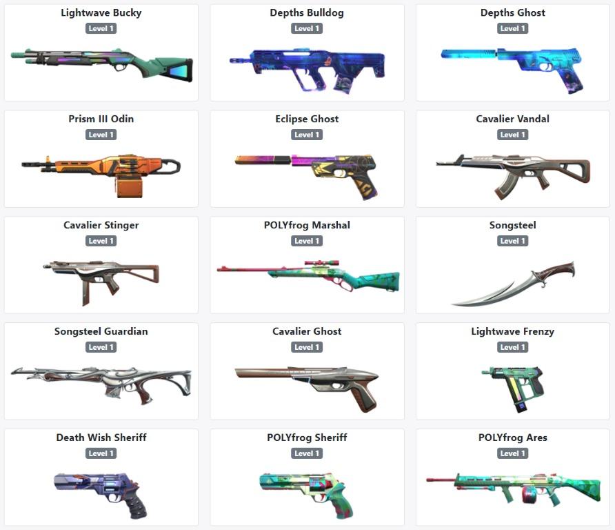 Valorant account with 30 Skins GO KNIFE Oni Phantom Prism III Axe