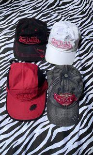 Von Dutch caps hats topi vintage y2k denim black pink grey ripped jeans original