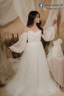 White boho tulle fairy gown