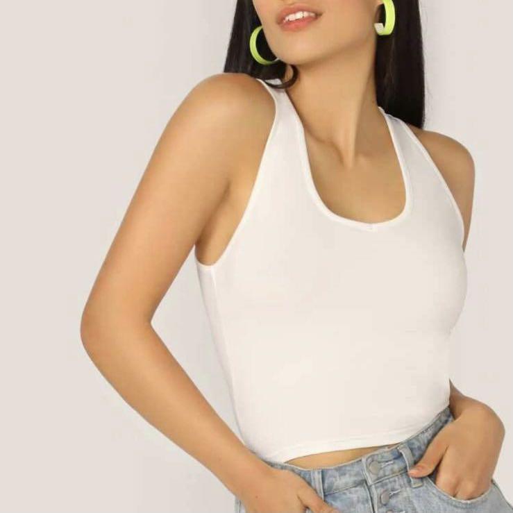 White tight fitted new arrivals crop top
