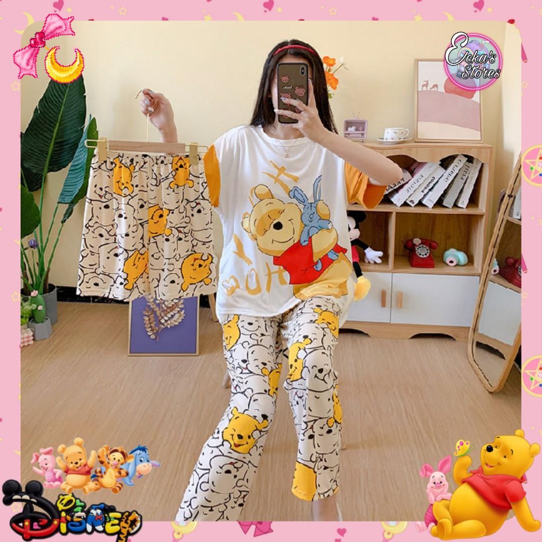 New 3in1 Korean cotton spandex sleepwear Short/nightwear/loungewear set for  girl