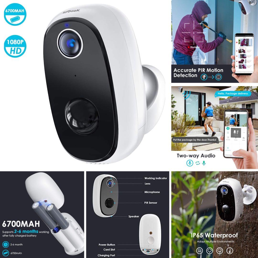 ieGeek 4MP Security Cameras Wireless WiFi, Outdoor Security Camera