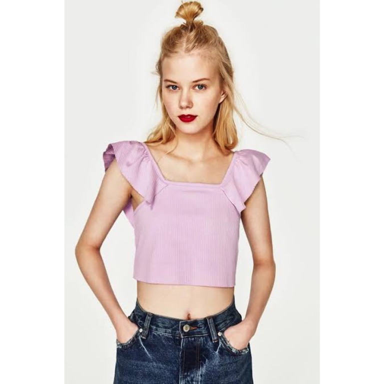 Zara Crop Top, Women's Fashion, Tops, Sleeveless on Carousell