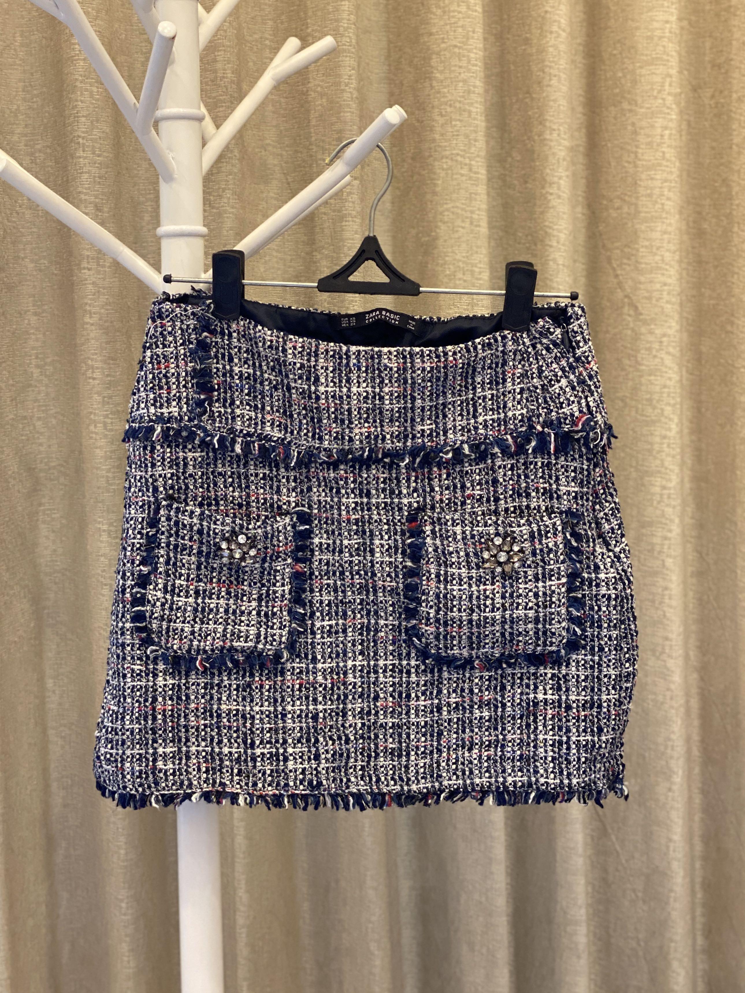 Tweed rok zara deals