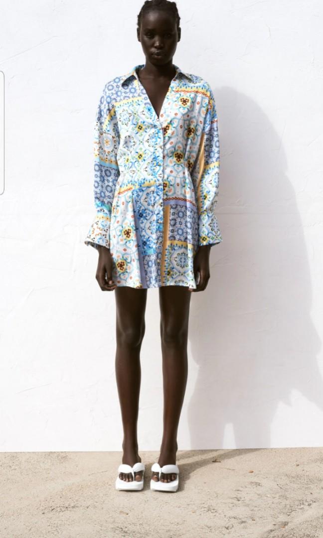Zara patchwork print dress