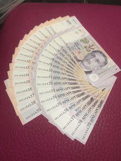 $10 & $2 Identical running no.