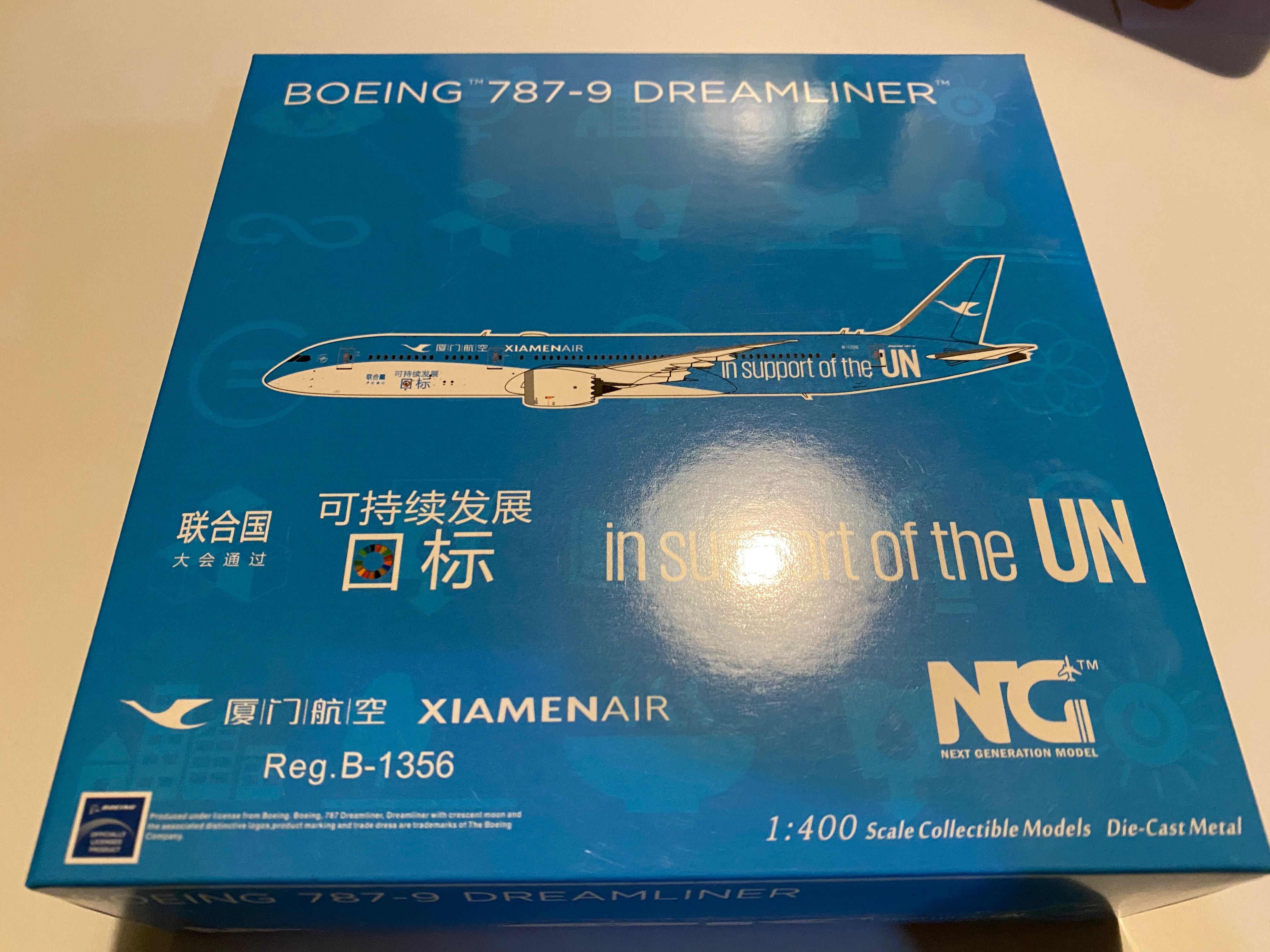 1:400 NG models 廈門航空B787-9 B-1356 聯合國飛機模型, 興趣及遊戲 