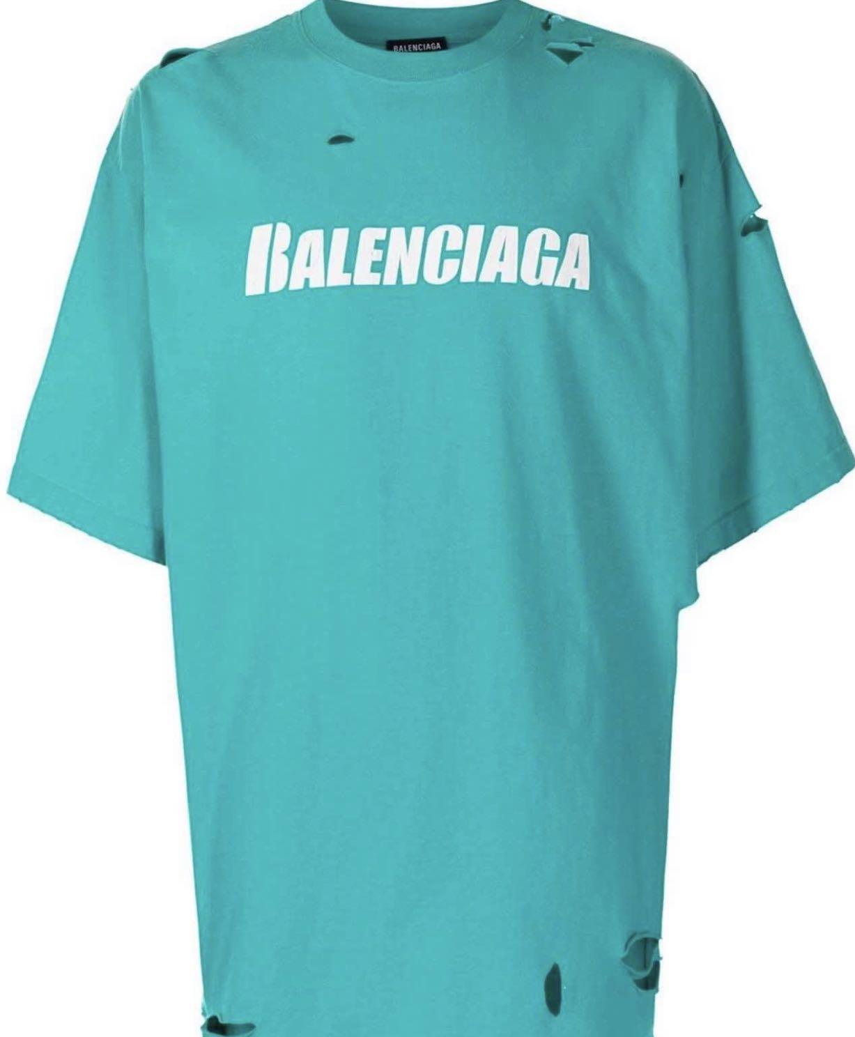 Balenciaga Logoprint Distressed Tshirt  Black  Editorialist