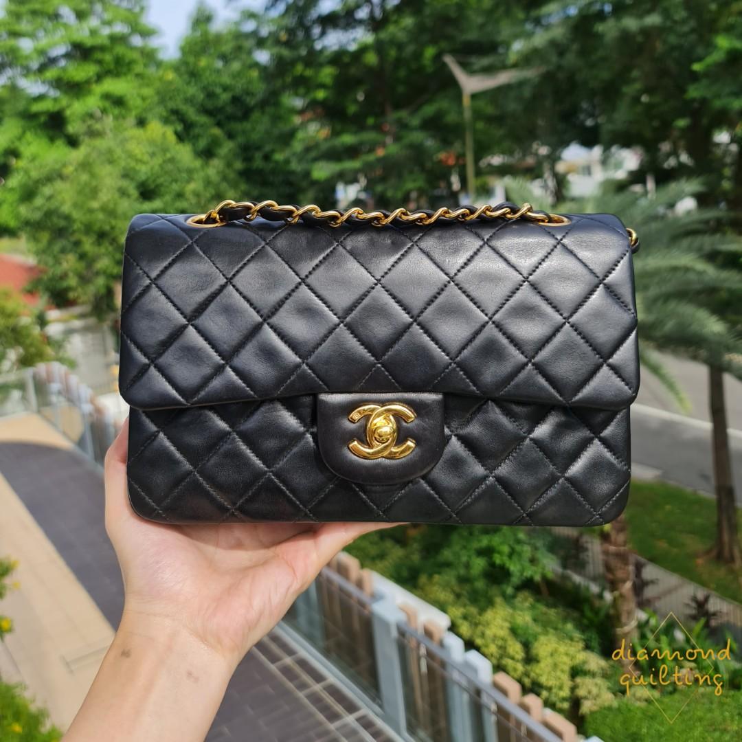 Chanel Vintage Black Caviar Small Classic Double Flap Bag 24k GHW