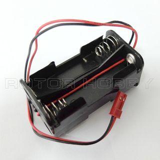 AA Battery Box for high channel receiver use, for 4pcs of AA batteries, JST red connector. 4 x 1.5V = 6V. Code: 4XAA-CASING