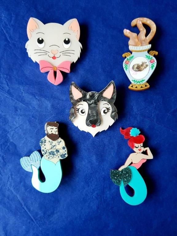 Kitschy kittens brooches cheap