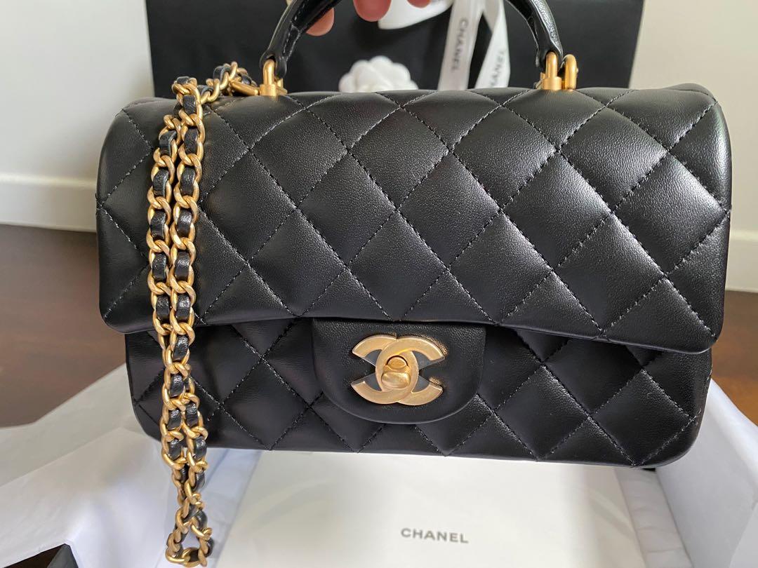 chanel bag with gold handle