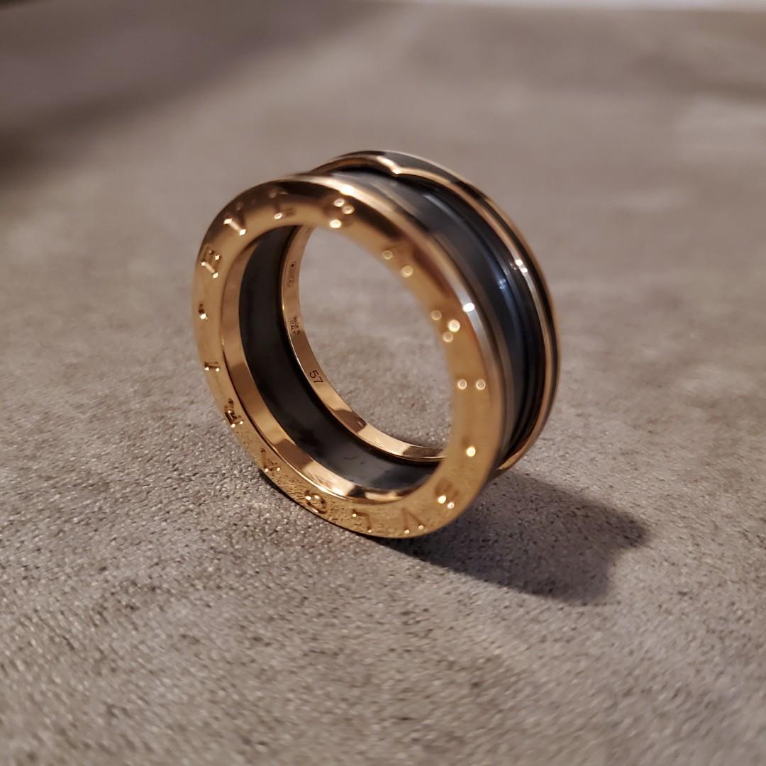 Nego Bvlgari B Zero1 Rose Gold And Matte Black Ceramic Unisex Mens Womens Ring Size 57 Women S Fashion Jewelry Organisers Rings On Carousell