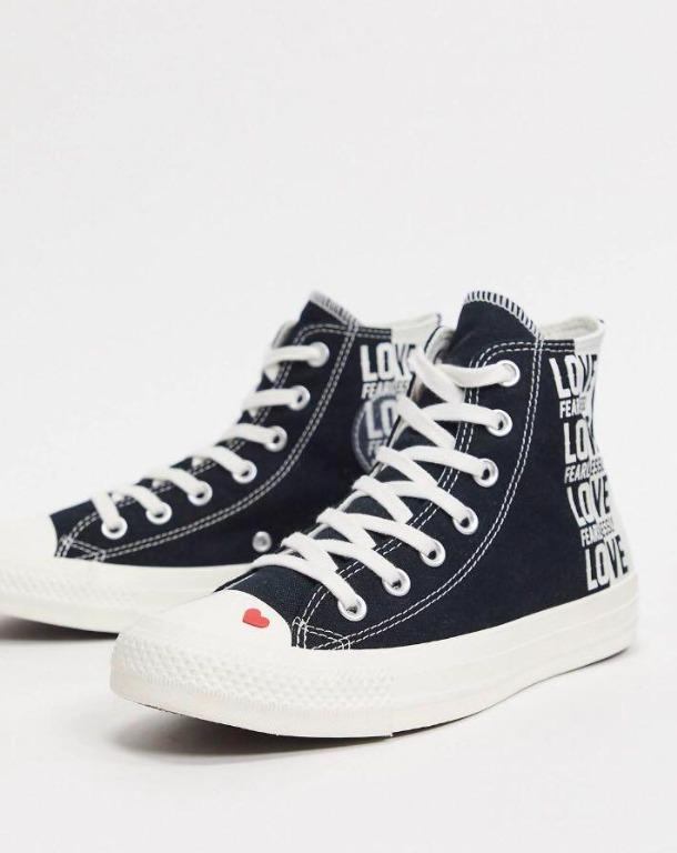 Converse love heart trainers top
