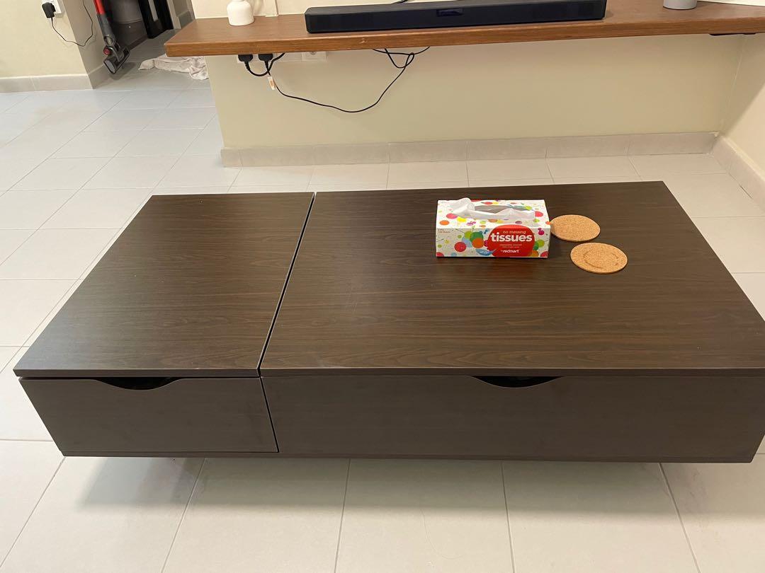 Lift top coffee table adjustable height, Furniture & Home Living