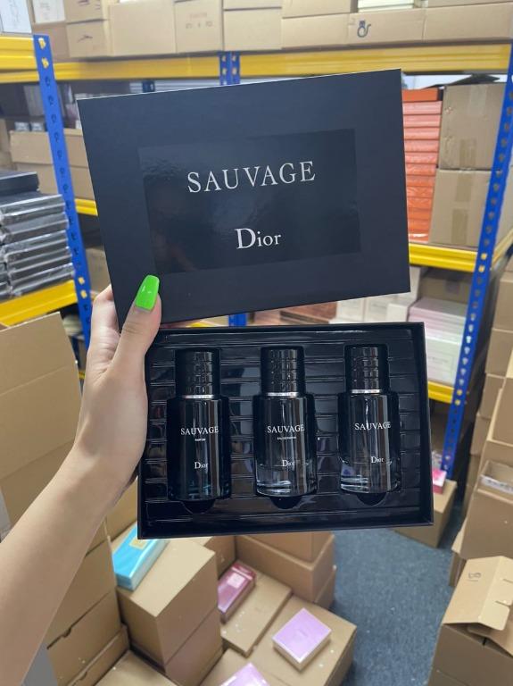DIOR SAUVAGE 3IN1 3X30ML WITH SPRAYER SET PERFUME ORIGINAL